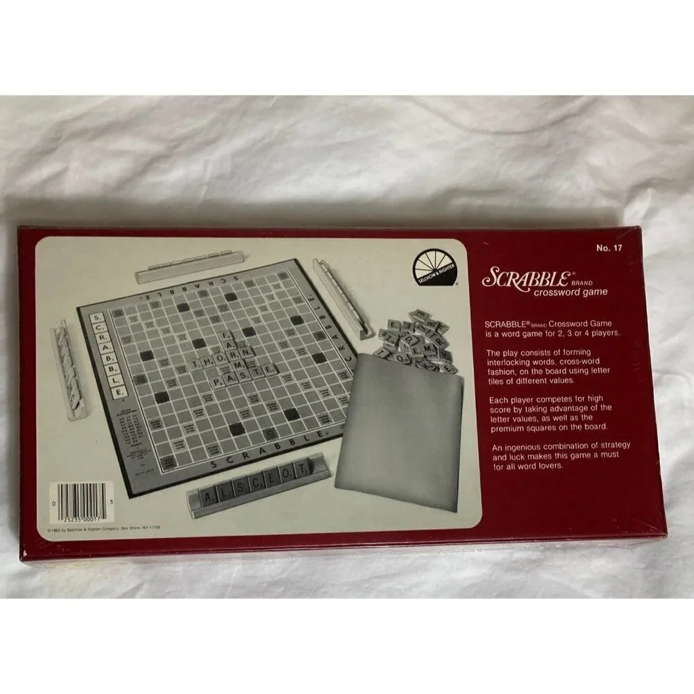 Vintage‎ Scrabble Crossword Game 1983 Selchow & Righter No 17 New Sealed